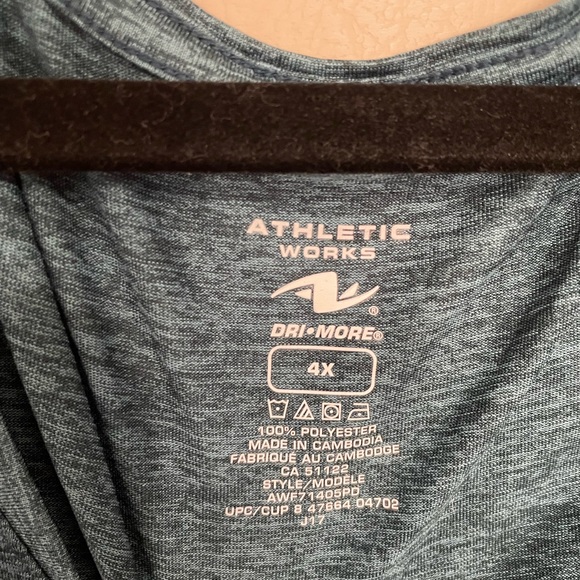 Athletic Works Dri-More Turquoise Workout T-Shirt - Picture 4 of 5